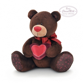картинка Медведь Мальчик Choco с сердцем (в коробке) интернет-магазин Мамам и Папам