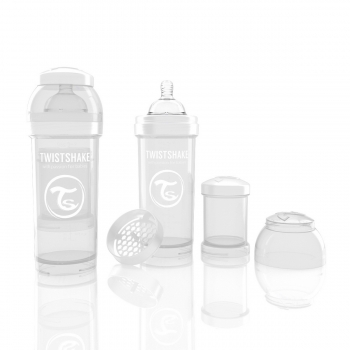 картинка Антиколиковая бутылочка Twistshake для кормления 260 мл. Белая интернет-магазин Мамам и Папам