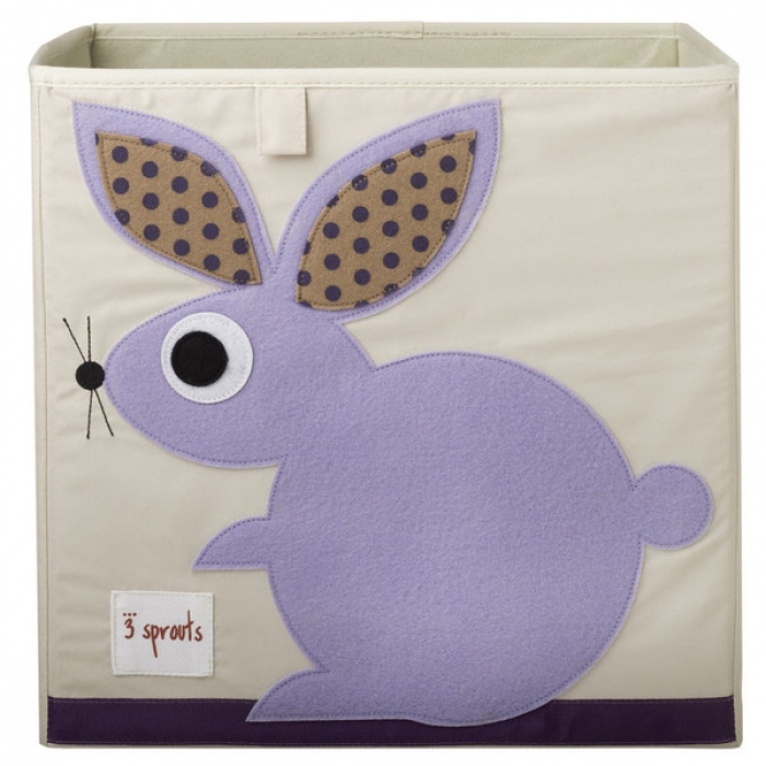 картинка Коробка для хранения 3 Sprouts Фиолетовый кролик интернет-магазин Киндермир